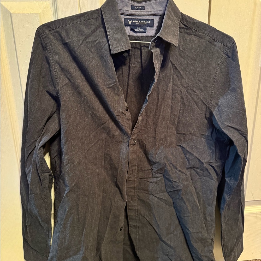 American Eagle Outfitters Dark Blue Casual Shirt